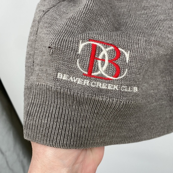 Vintage Meister Pullover Sweater Men’s XL Ski Gray Wool 1/4 Zip Striped Skiwear - Picture 3 of 16